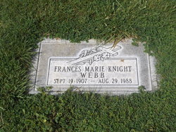 Frances Marie <I>Knight</I> Webb 