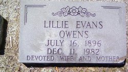 Lillie Lenora <I>Evans</I> Owens 