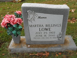 Martha <I>Billings</I> Lowe 