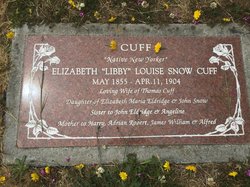Elizabeth Louise “Libby” <I>Snow</I> Cuff 
