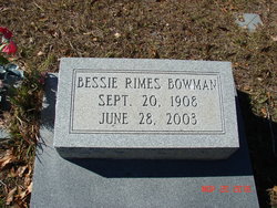 Bessie <I>Rimes</I> Bowman 
