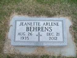 Jeanette Arlene <I>Hulme</I> Behrens 