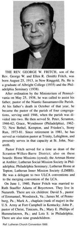 Rev George W Fritch 