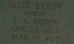 Alice “Allie” <I>Byrum</I> Brown 