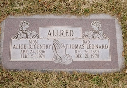 Alice D <I>Gentry</I> Allred 