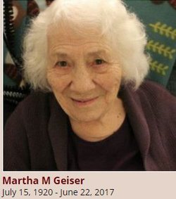 Martha Margaret <I>Muellenbach</I> Geiser 