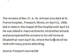 Rev Anton W. Artmann 