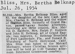 Bertha Emma <I>Belknap</I> Bliss 