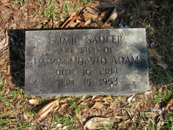 Emmie <I>Sadler</I> Adams 