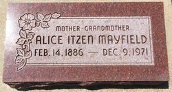 Alice Gertrude <I>Itzen</I> Mayfield 
