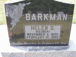 Helen D <I>Reimer</I> Barkman 