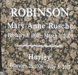 Mrs Mary Anne Rusche Robinson 