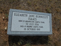 Elizabeth Jane “Sarah” <I>Hunnicutt</I> Isaacs 