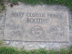 Mary Clotile <I>Prince</I> Boothe 