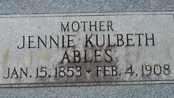 Martha Virginia “Jennie” <I>Kulbeth</I> Ables 
