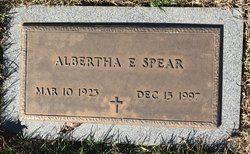 Albertha Emma <I>Adelhardt</I> Spear 