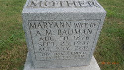 Mary Ann <I>Stauffer</I> Bauman 