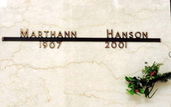 Marthann “Anna” <I>Bickett</I> Hanson 