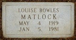 Elizabeth Louise <I>Bowles</I> Matlock 