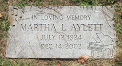 Martha L <I>Beyer</I> Aylett 