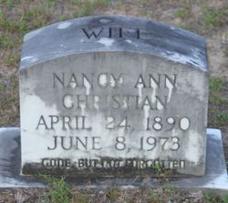 Nancy Ann “Annie” <I>Boutwell</I> Christian 