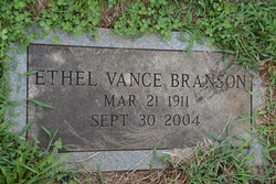 Ethel Josephine <I>Vance</I> Branson 