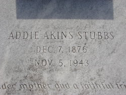 Adelene Elizabeth “Addie” <I>Akins</I> Stubbs 