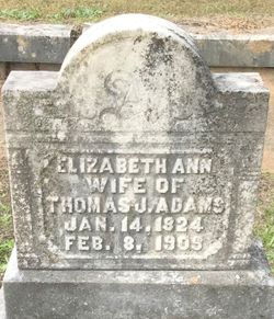 Elizabeth Ann <I>Alexander</I> Adams 