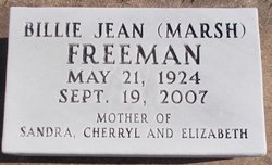Billie Jean <I>Marsh</I> Freeman 