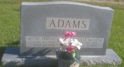 Mittie Elizabeth <I>Adams</I> Adams 