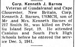 Corp Kenneth Joseph Barnes 