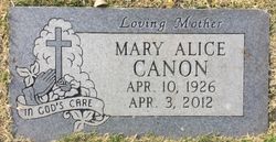 Mary Alice <I>Lake</I> Canon 
