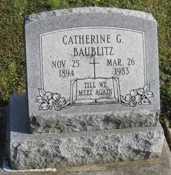 Catherine Genevieve “Kate” <I>Sneeringer</I> Baublitz 