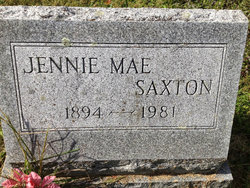 Jennie Mae <I>Bockus</I> Saxton 