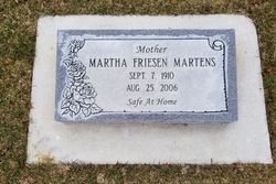 Martha N <I>Friesen</I> Martens 