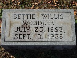 Elizabeth “Bettie” <I>Willis</I> Woodlee 