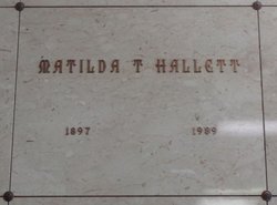 Matilda Therese <I>Tooher</I> Hallett 