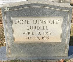 Josie <I>Lunsford</I> Cordell 