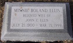 Minnie Evelyn <I>Boland</I> Ellis 