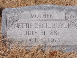 Jeanetta “Nettie” <I>Cecil</I> Boyer 