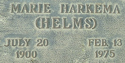 Marie <I>Helms</I> Harkema 