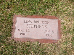 Lina Ella <I>Brunson</I> Stephens 