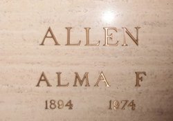 Alma Elizabeth Frances <I>Bender</I> Allen 