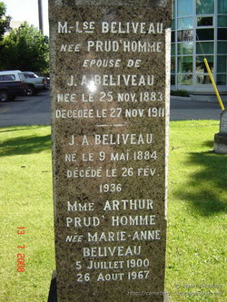 Marie Louise <I>Prud'homme</I> Beliveau 