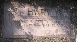 Mary E “Betty” <I>Snow</I> Hart 