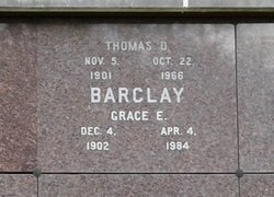 Grace Elizabeth <I>Bryan</I> Barclay 