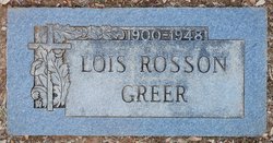 Lois <I>Rosson</I> Greer 