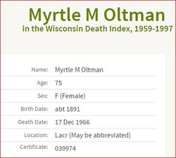 Myrtle Mable Oltman 