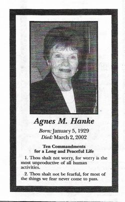 Agnes M <I>Schmitz</I> Hanke 