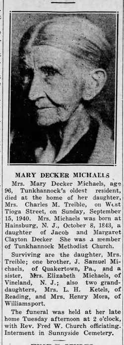 Mary C <I>Decker</I> Michael 